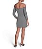 BCBG Knit Stripe Off-The-Shoulder Sheath Mini Dress - Image 2