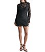 BCBG Lace Mock Neck Long Sleeve Sheath Dress - Image 1
