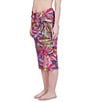 Color:Multi - Image 3 - MaxAzria Printed Adjustable Drawstring Pull-On Skirt Swim Cover-Up