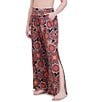 Color:Black - Image 3 - MaxAzria Printed Wide Leg Pull-On Pants Swim Cover-Up