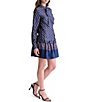 BCBG Mock Neck Tie Long Sleeve Shift Mini Dress - Image 3