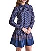BCBG Mock Neck Tie Long Sleeve Shift Mini Dress - Image 4