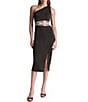 BCBG One Shoulder Cut Out Midi Dress - Image 1