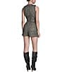 BCBG Plaid V Neck Short Romper, Color:Truffle Multi - Image 2
