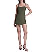 BCBG Scuba Twill Sleeveless Square Neck Short Romper - Image 1