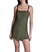 BCBG Scuba Twill Sleeveless Square Neck Short Romper - Image 4