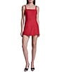 BCBG Scuba Twill Sleeveless Square Neck Short Romper - Image 1