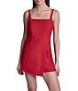 BCBG Scuba Twill Sleeveless Square Neck Short Romper - Image 4