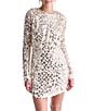 BCBG Sequin Crew Neck Long Sleeve Mini Sheath Dress - Image 4