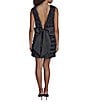 BCBG Wavy Tulle Crew Neck Sleeveless Large Bow Shift Mini Dress - Image 2