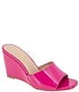 Color:Viva Pink Patent - Image 1 - Giani Patent Wedge Slide Sandals