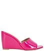 Color:Viva Pink Patent - Image 2 - Giani Patent Wedge Slide Sandals