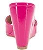 Color:Viva Pink Patent - Image 3 - Giani Patent Wedge Slide Sandals