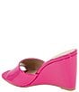 Color:Viva Pink Patent - Image 4 - Giani Patent Wedge Slide Sandals
