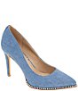 Color:Denim - Image 1 - Hawti Denim Bead Lined Pumps