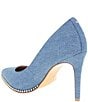 Color:Denim - Image 4 - Hawti Denim Bead Lined Pumps