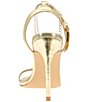 Color:Platino - Image 3 - Ingot Metallic Ankle Bracelet Dress Sandals