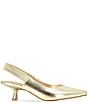 Color:Platino - Image 2 - Kayla Metallic Kitten Heel Slingback Pumps