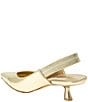 Color:Platino - Image 4 - Kayla Metallic Kitten Heel Slingback Pumps