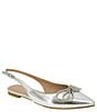 Color:Silver - Image 1 - Kristin Metallic Crystal Bow Sling Flats