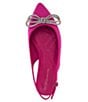 Color:Fuchsia Pink Neoprene - Image 5 - Kristin Neoprene Crystal Bow Sling Flats