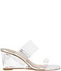 Color:Clear/Silver - Image 2 - Lorie Clear Wedge Dress Slides