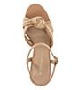 Color:Natural/Tan - Image 5 - Orlie Woven Raffia Knotted Platform Sandals