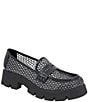 Color:Black/Nude - Image 1 - Rama Mesh Lugged Platform Penny Loafers