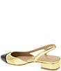 Color:Dark Gold/Black - Image 4 - Tillie Metallic Cap Toe Slingback Flats