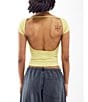 Color:Tender Yellow - Image 2 - Alicia Backless Short Sleeve Top