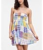 BDG Urban Outfitters Aurora Sleevleess Patchwork Minidress, Color:Blue - Image 3