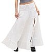 BDG Urban Outfitters Broderie Tiered Eyelet Maxi Skirt, Color:White - Image 1