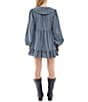 BDG Urban Outfitters Check Printed Collar Long Sleeve Dress, Color:Blue - Image 2