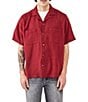 Color:Red - Image 1 - Crinkle Gauze Woven Shirt
