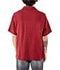 Color:Red - Image 2 - Crinkle Gauze Woven Shirt