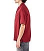 Color:Red - Image 3 - Crinkle Gauze Woven Shirt
