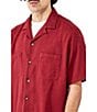 Color:Red - Image 4 - Crinkle Gauze Woven Shirt