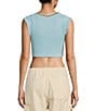 Color:Blue - Image 2 - Going For Gold Short Sleeve Fitted Crop Top