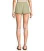 Color:Light Green - Image 2 - High Rise Crinkle Lace Shorts