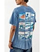 Color:Blue - Image 2 - Hokusai Grid Short Sleeve T-Shirt