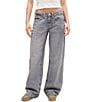 BDG Urban Outfitters Kayla Bandana Low Rise 5-Pocket Jeans, Color:Grey - Image 1