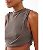 Color:Washed Brown - Image 3 - Knit Washed Sleeveless Crop Top