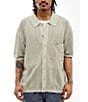 BDG Urban Outfitters Knitted Button-Front Short Sleeve Shirt, Color:Grey - Image 1