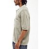 Color:Grey - Image 3 - Knitted Button-Front Short Sleeve Shirt