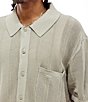 Color:Grey - Image 4 - Knitted Button-Front Short Sleeve Shirt
