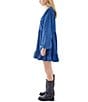BDG Urban Outfitters Long Sleeve Button Front Denim Collar Dress, Color:Blue - Image 3