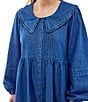 BDG Urban Outfitters Long Sleeve Button Front Denim Collar Dress, Color:Blue - Image 4