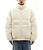 Color:Ecru - Image 1 - Long Sleeve Out Corduroy Puffer Jacket