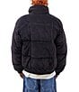 Color:Black - Image 2 - Long Sleeve Out Corduroy Puffer Jacket