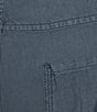 Color:Blue - Image 4 - Mid Rise 5 Pocket Linen Shorts